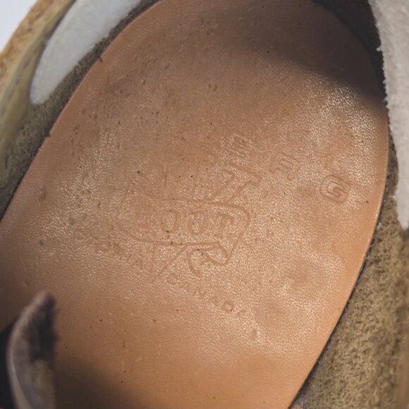 VIBERG BOOTS Japanese style Oxford Shoes - Olive brogued nubuck, Christy sole - Picture 9 of 12